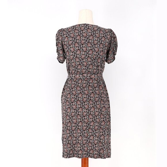 NWT BODEN Puff Sleeve Tie Waist Fit & Flare Dress Block Paisley Size 4 - Picture 7 of 11